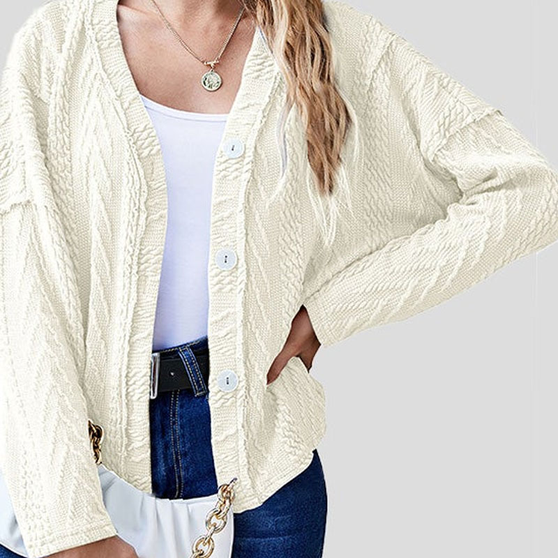 Fashion Button Long Sleeve Sweater Cardigan